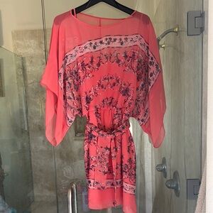 Floral Pink Sheer Dress